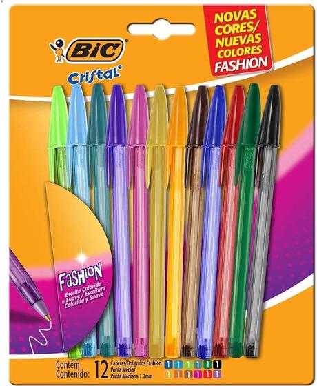 Caneta Esferográfica BIC Cristal Fashion, 10 Cores Vibrantes, Ponta Média 1.2mm, Blister Menor preço em Caneta Esferográfica BIC Cristal Fashion, 10 Cores Vibrantes, Ponta Média 1.2mm, Blister