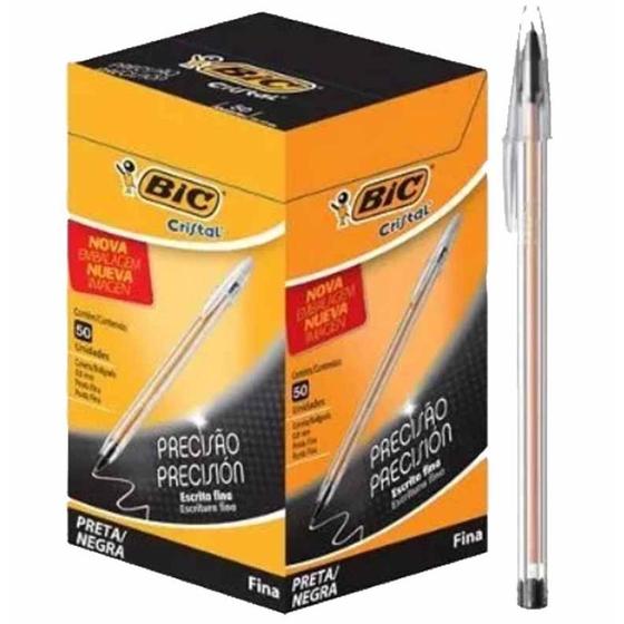 Caneta esferografica bic cristal fina (f plus) preto / 50un / bic Menor preço em Caneta esferografica bic cristal fina (f plus) preto / 50un / bic