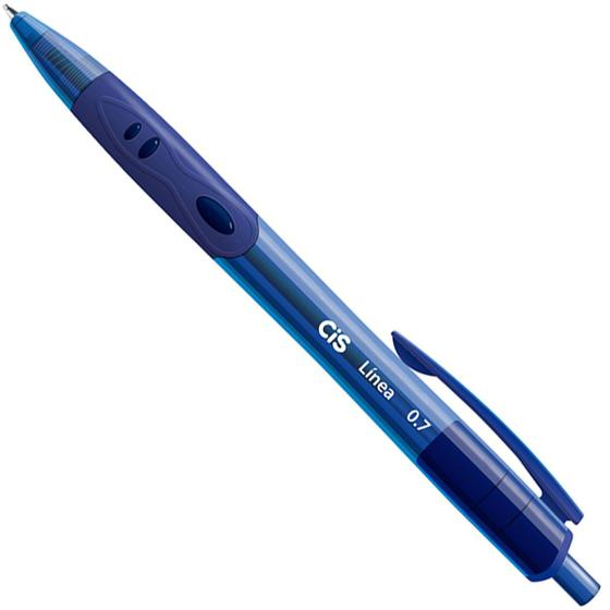 Imagem de Caneta Esferográfica Cis Linea 0.7mm Ponta Média Azul Caixa com 12 Unidades