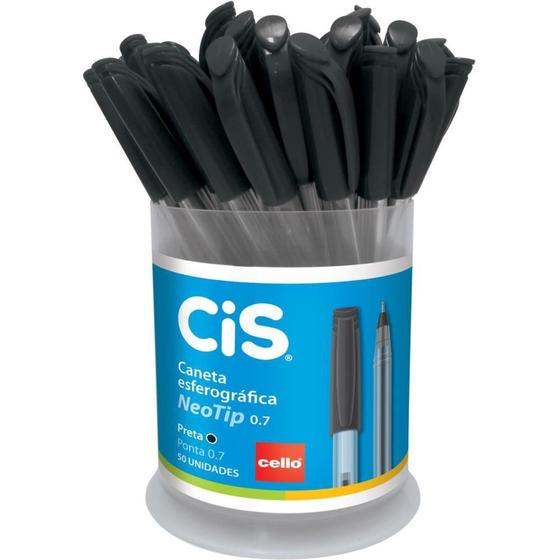 Imagem de Caneta Esferográfica CIS Neotip Preta 0.7MM - Pote com 50