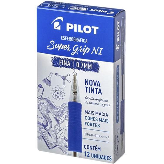 Imagem de Caneta Esferográfica Pilot Super GRIP 0.7MM Retrátil - Azul (caixa com 12 Unidades)