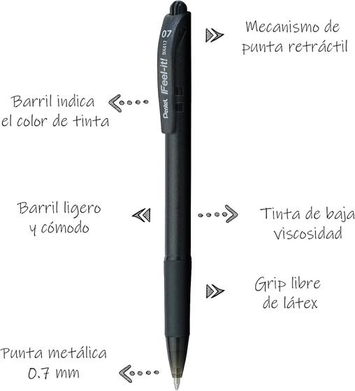 Imagem de Caneta Esferográfica Retrátil Feel It 0,7mm Pentel