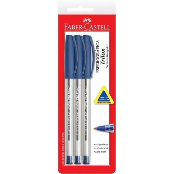 Imagem de Caneta Esferográfica Trilux 1.0MM Azul BL com 3 CX com 24