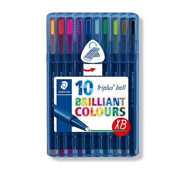 Imagem de Caneta Esferográfica Triplus Ball XB Estojo c/ 10 Cores - Staedtler