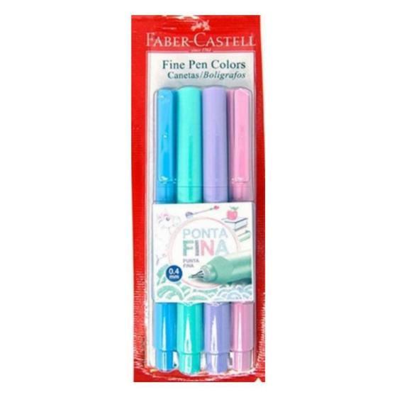 Imagem de Caneta Faber Castell Fine Pen 0.4Mm Tons Pastel 4 Cores