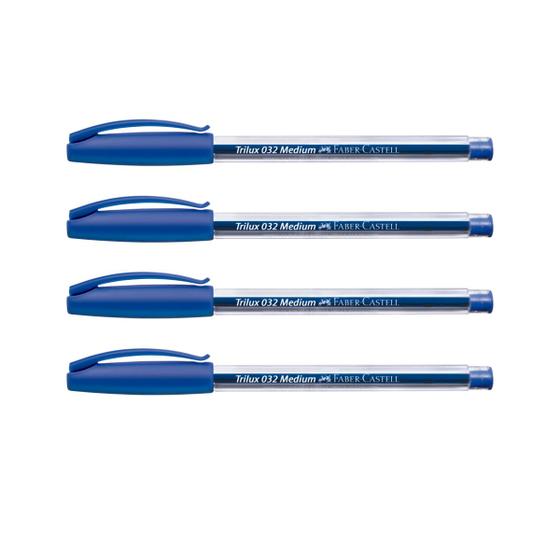 Imagem de Caneta Faber Castell Trilux Style Colors Macia Ponta Média 4 Azul