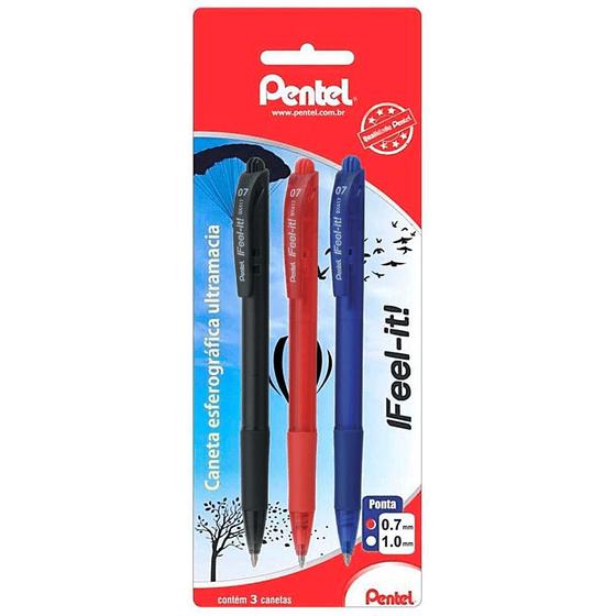 Imagem de Caneta Feel It 0.7mm com 3 Cores - Pentel