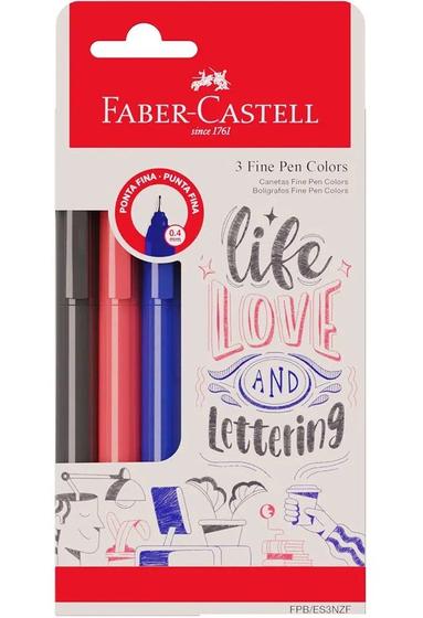Imagem de Caneta Fine Pen Colors 0.4 com 3 Cores - Faber Castell