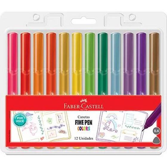 Imagem de Caneta Fine Pen Colors 0.4mm 12 Cores Faber-Castell