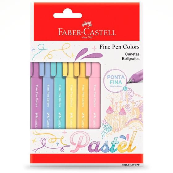 Imagem de Caneta Fine Pen Pastel com 6 Unidades - Faber-Castell