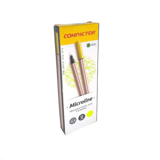 Imagem de Caneta Fineliner 0.4mm Amarelo 12 Unidades Microline Compactor