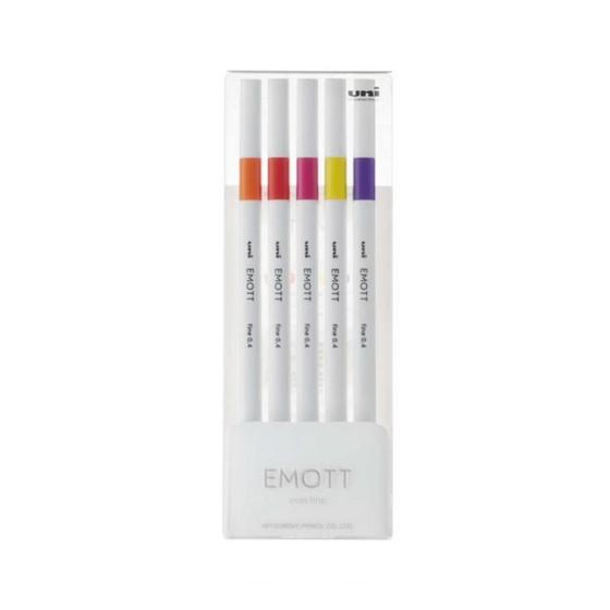Imagem de Caneta Fineliner Uni Emott nº2 0.4mm 05 Cores