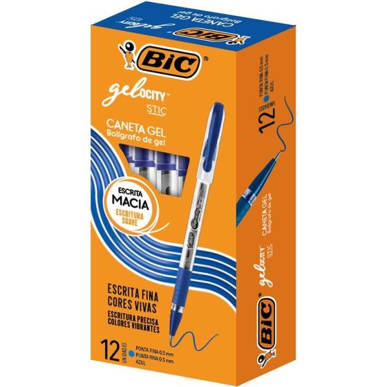 Imagem de Caneta GEL BIC Gelocity Azul - Caixa com 12 Unidades