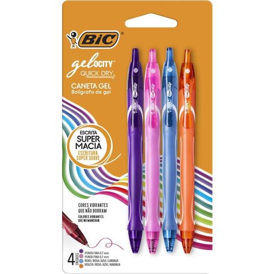 Imagem de Caneta GEL BIC Quick DRY 4 Cores BL.C/04