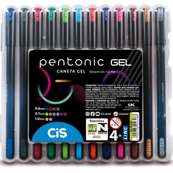 Imagem de Caneta GEL CIS Pentonic 12 Cores