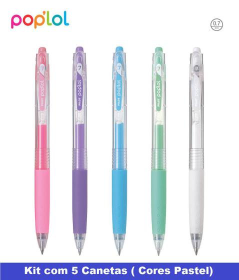 Imagem de Caneta Gel Pop Lol 0.7mm Pilot Kit C/ 5 Cores Pastel