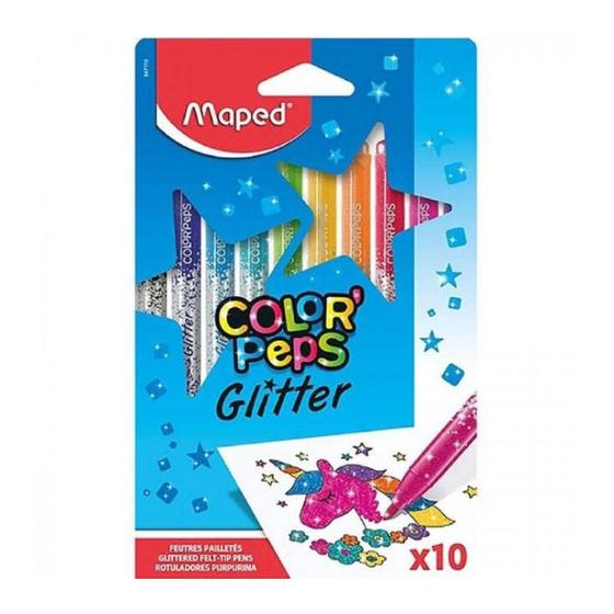 Imagem de Caneta hidr Color'Peps Glitter c/ 10 cores 847110 Maped