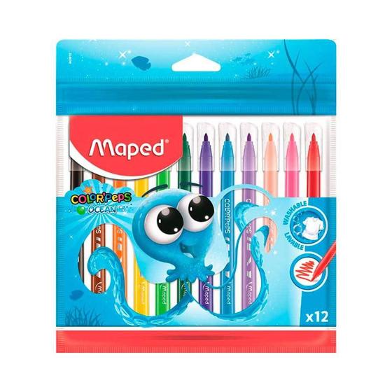 Imagem de Caneta hidrocor Maped 12 cores Colorpeps ref 845912