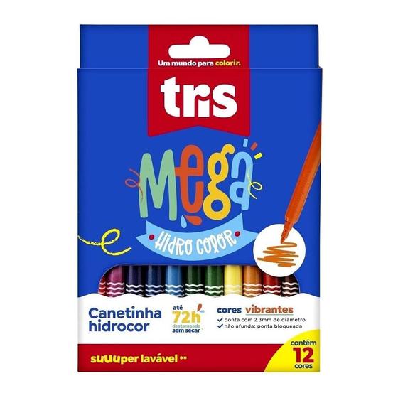 Imagem de Caneta hidrocor Tris Mega 12 cores pct c/6 683690