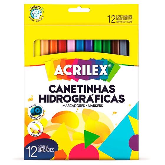 Caneta Hidrográfica 12 cores - Acrilex é boa?