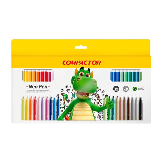 Caneta Hidrográfica 36 Cores Neo Pen Gigante Compactor é boa?