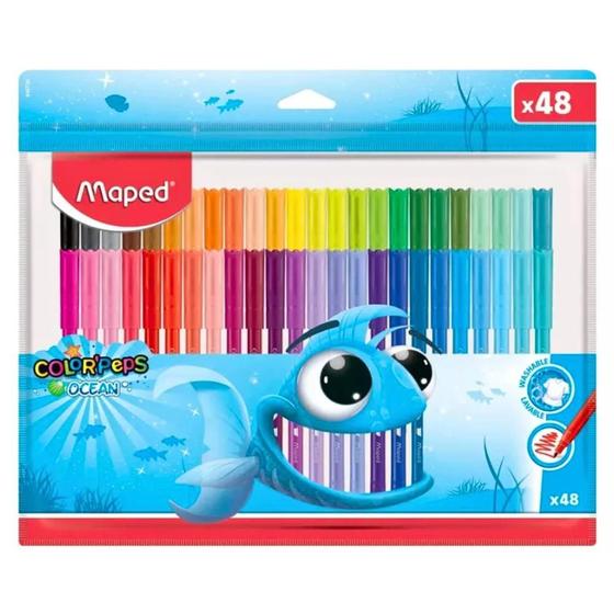 Imagem de Caneta Hidrográfica ColorPeps Ocean Polvo com 48 Cores MAPED
