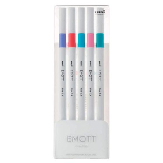 Imagem de Caneta Hidrográfica Emott Fine 0.4mm com 5 Cores 2 - UniBall