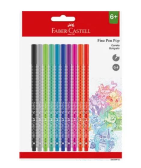 Imagem de Caneta Hidrográfica Fine Pen Pop Color 0.4 Com 10 Faber Castell