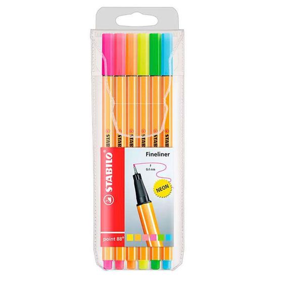 Caneta hidrográfica Fine Point 88/6-1 - cores neon - estojo com 6 unidades - Stabilo Menor preço em Caneta hidrográfica Fine Point 88/6-1 - cores neon - estojo com 6 unidades - Stabilo