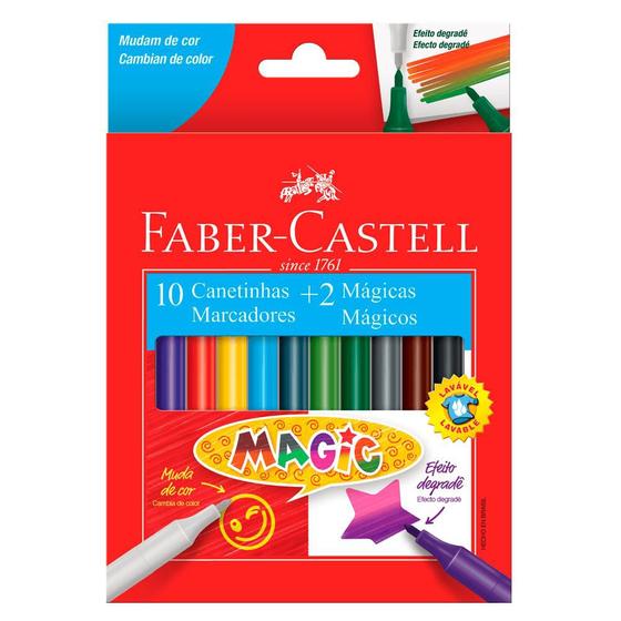 Imagem de Caneta Hidrográfica Magic 10 cores + 2 mágicas - Faber-Castell