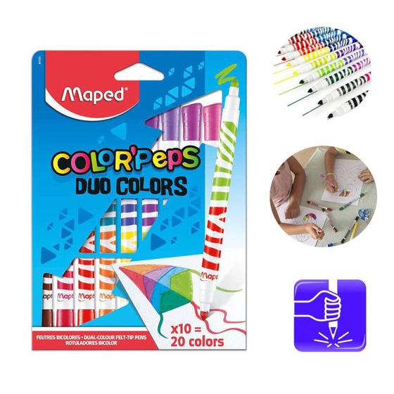 Imagem de Caneta Hidrográfica Maped Color Peps Duo Colors 20 Cores