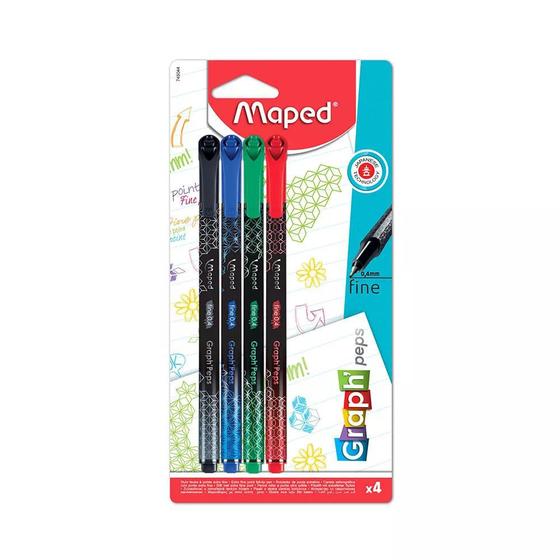 Maped - 10 pennarelli Graph'Peps Deco - Pennarelli a punta fine 0,4 mm