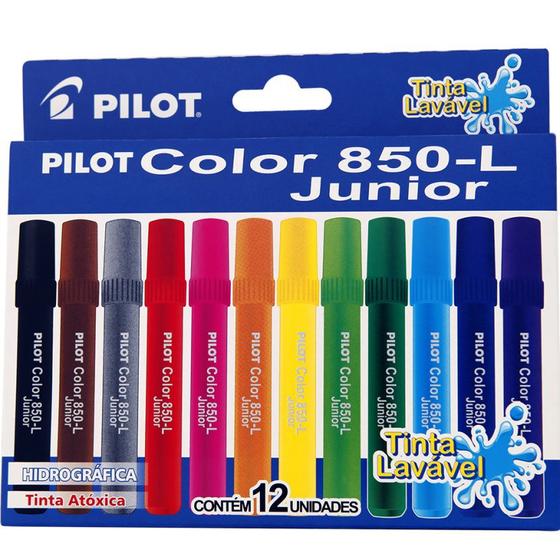 Imagem de Caneta Hidrográfica Pilot Color Jr 850 12 Cores
