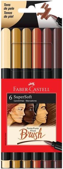 Imagem de Caneta Hidrografica SuperSorft Tons de Pele Brush Pen 6 Cores