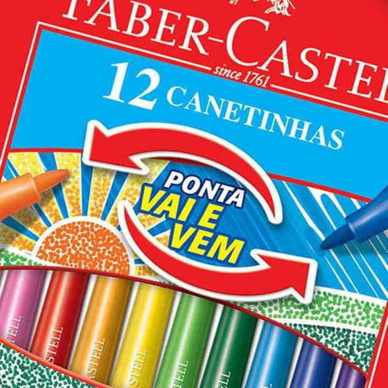 Imagem de Caneta Hidrográfica Vai e Vem 24 Cores Faber-castell