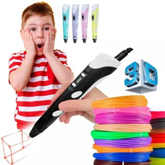 Imagem de Caneta Impressora 3D Profissional com Fonte e Filamentos 12V