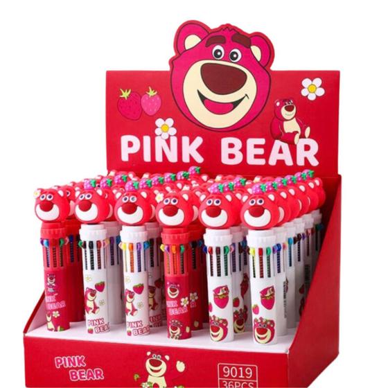 Imagem de Caneta Kawaii 10 Cores Urso Rosa Lotso - Sortida