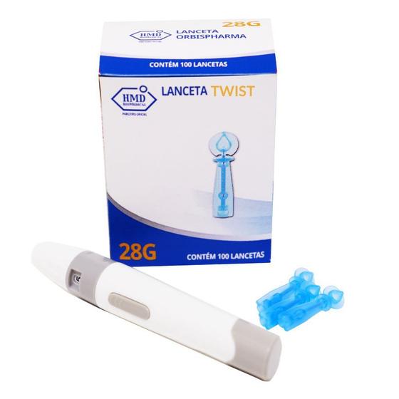 Imagem de Caneta Lancetadora Glucoleader + Lancetas Twist 28g 100un