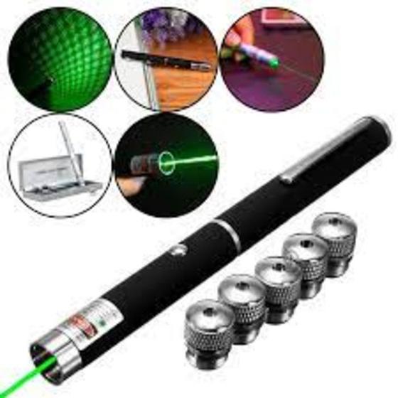 Imagem de Caneta laser verde 5 pontas c/ efeitos para reuniões longo alcance lt404