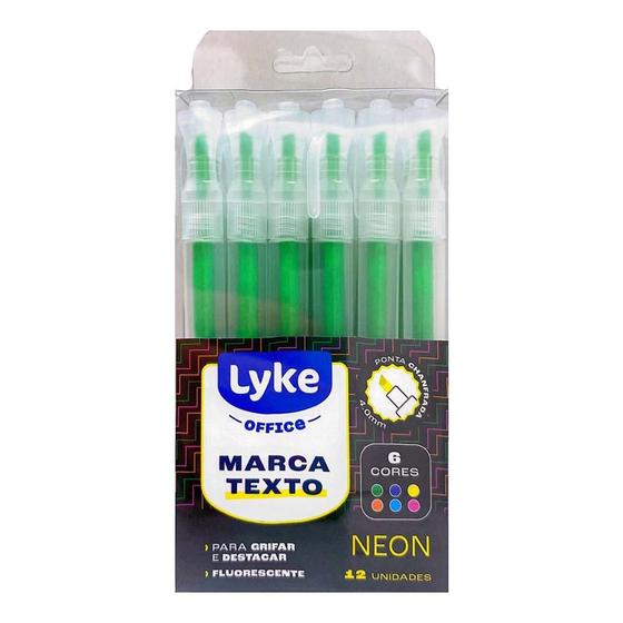 Imagem de Caneta Marca Texto 4mm Office Verde Neon 12Und Lyke