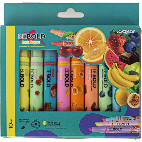 Imagem de Caneta Marca Texto Bebold Fruits C/10 Cheirinhos