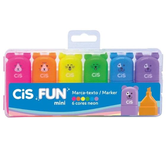 Imagem de Caneta Marca Texto Cis Fun Mini Neon 6 Cores