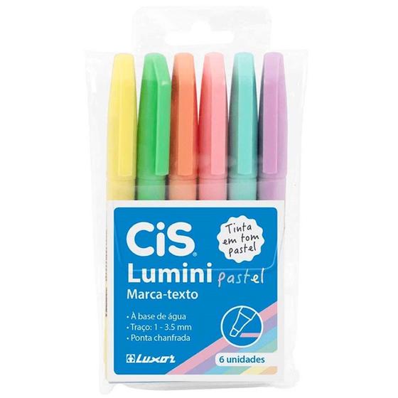 Imagem de Caneta Marca Texto Cis Lumini Pastel 6 Cores