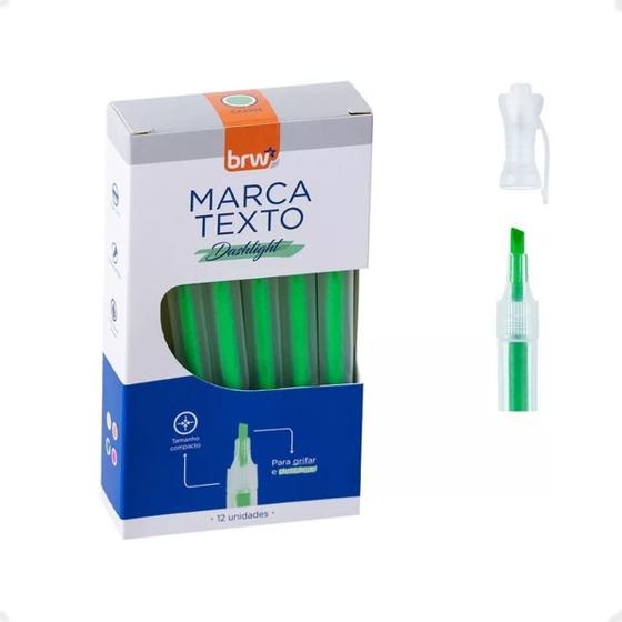 Imagem de Caneta Marca Texto Dashlight Brw Caixa Com 12Un Cor Verde