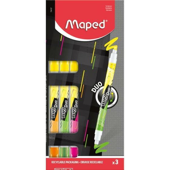 Imagem de Caneta Marca Texto Fluo Duo Formato Caneta 2 cores - Maped