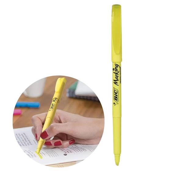 Imagem de Caneta Marca Texto Fluorescente Marking Bic Amarelo - Unidade