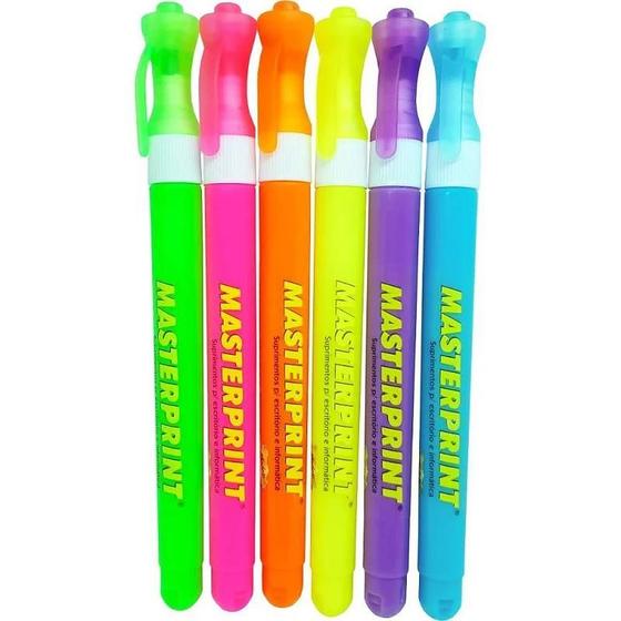 Imagem de Caneta marca texto slim neon c/ 6 cores