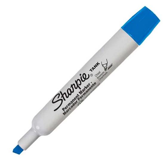 Imagem de Caneta Marcador Permanente Sharpie Tank Chanfrada cor Azul