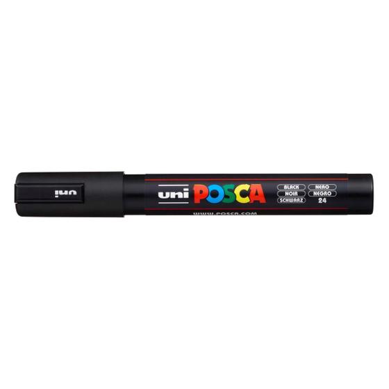 Imagem de Caneta Marcador POSCA Preto Ponta Grossa 2.5mm PC-5M Uniball