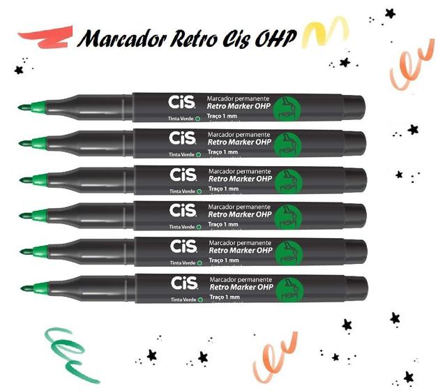 Imagem de Caneta Marcador Retro Cis 1.0 - Kit C/ 6 VD